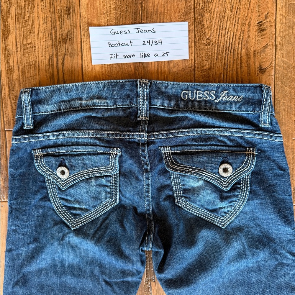 GUESS Dark Blue Women's Bootcut Jeans with Embroidered Back